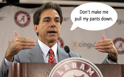 Image result for nick saban in his underwear