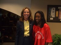 Amber Lockette with WNBA Atlanta Dream owner Kathy Betty.JPG