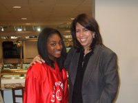 Amber Lockette with WNBA President Donna Orender.JPG