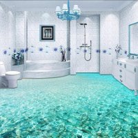 3D Green Water 1550 Floor Wallpaper Murals Self-Adhesive Removable Kitchen Bath Floor Waterpr...jpeg