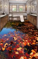 3D Maple Leaf 0525 Floor Wallpaper Murals Self-Adhesive Removable Kitchen Bath Floor Waterpro...jpeg