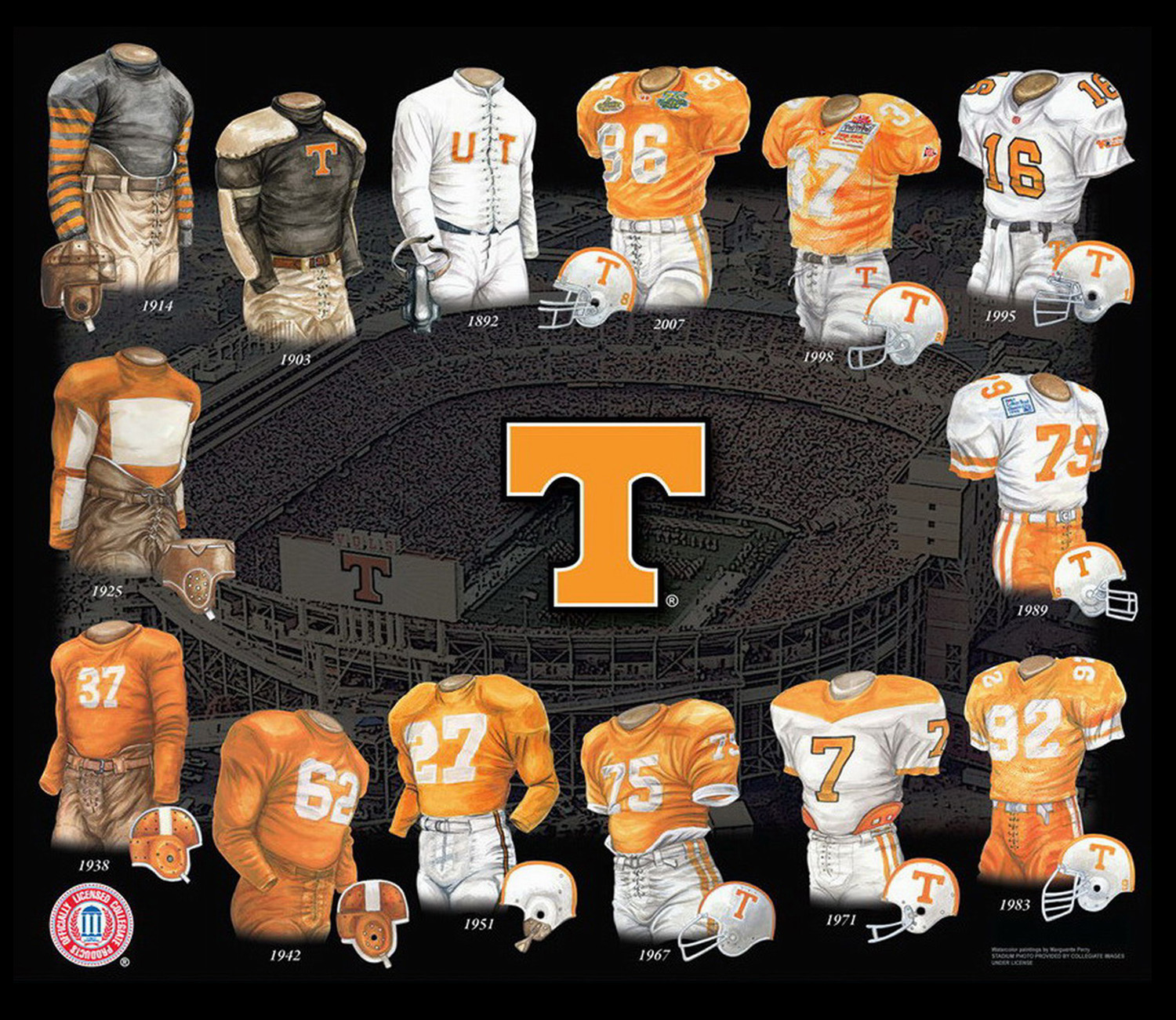 Tennessee Vols' football helmets through the years