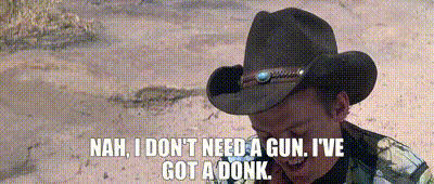 YARN | Nah, I don't need a gun. I've got a Donk. | Crocodile Dundee II |  Video gifs by quotes | 27121295 | 紗