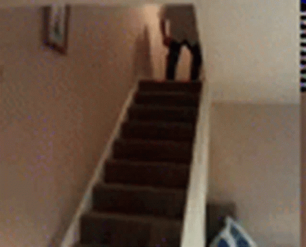 Big Guy Falling Down Stairs At Home GIF | GIFDB.com