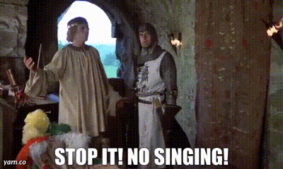 YARN | Stop it! No singing! | Monty Python and the Holy Grail | Video gifs  by quotes | 03c5b625 | 紗
