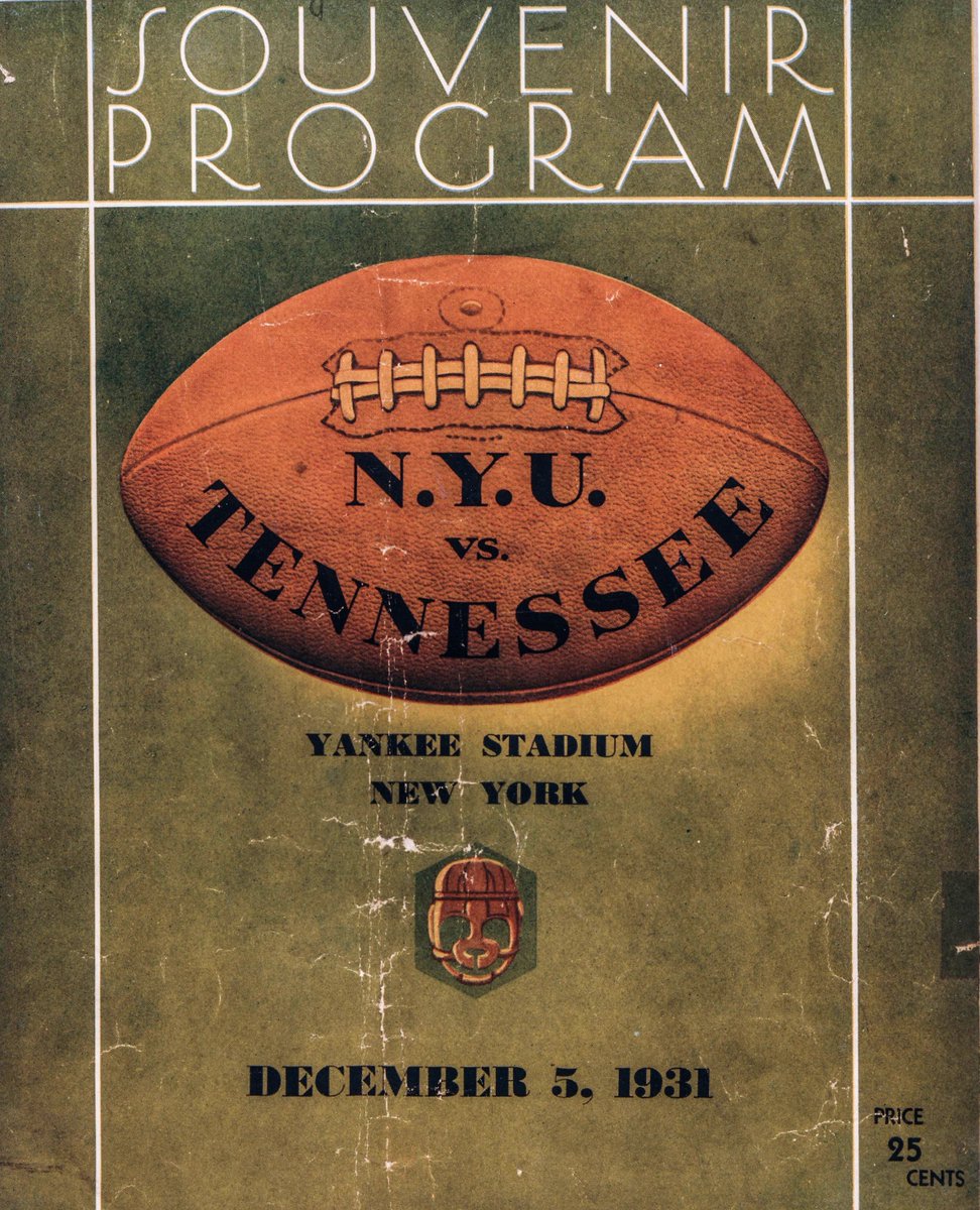 Dec. 5, 1931 | First postseason appearance. The 1931 season finished with a  trip to Yankee Stadium for the Charity Bowl. The #Vols beat NYU, 13-0. [  The NCAA did not recognize