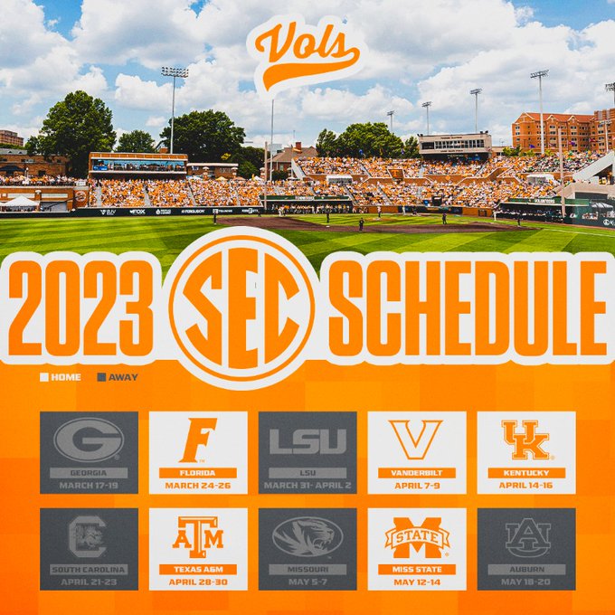Tennessee Vols Baseball Schedule 2023 2023 Calendar