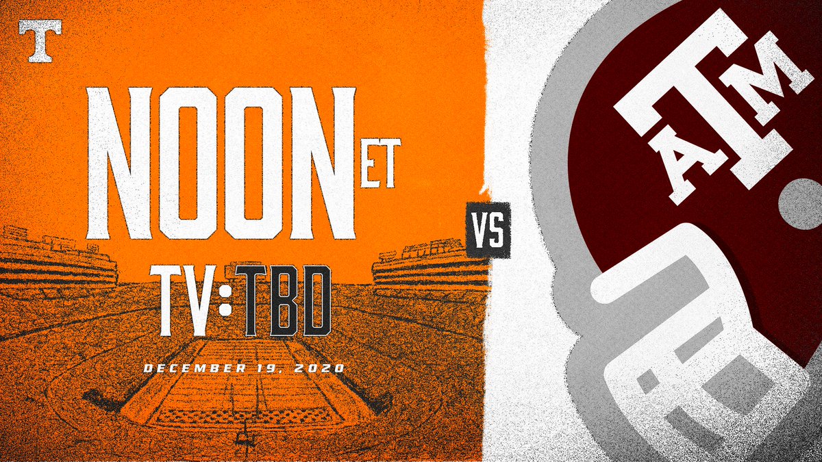 Tennessee, No. 5 Texas A&M Set For Dec. 19 Noon ET Kickoff